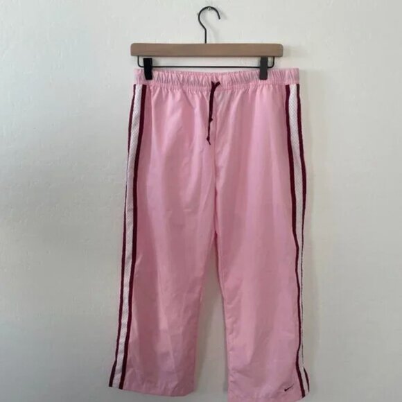 ⭐️Nike Track Bubblegum Pink Red Ankle Swoosh Y2K Trendy Lounge Workout Run Pants - Picture 1 of 4